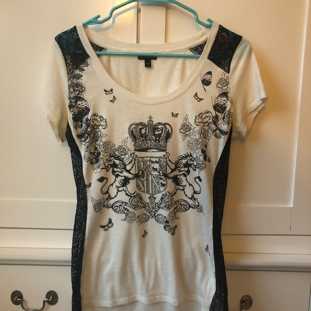 Laced black and white shirt